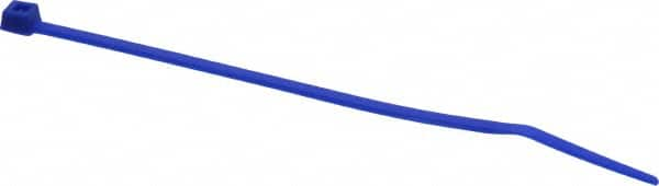 Made in USA - 4-1/8" Long Blue Nylon Standard Cable Tie - 18 Lb Tensile Strength, 1.07mm Thick, 22.23mm Max Bundle Diam - Caliber Tooling