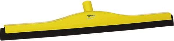 Vikan - 24" Foam Rubber Blade Bench Squeegee - Double Edge, Yellow, Plastic Holder - Caliber Tooling