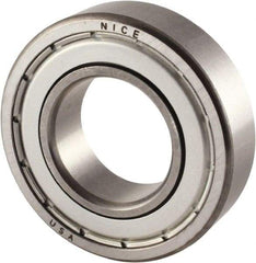 Nice - 1-1/8" Bore Diam, 2-1/2" OD, Double Shield Precision Ground Radial Ball Bearing - 5/8" Wide, 1 Row, Round Bore, 2,120 Lb Static Capacity, 3,864 Lb Dynamic Capacity - Caliber Tooling