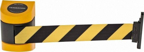 Tensator - 3-1/4" High Wall Mount Tensabarrier - Plastic, Yellow/Black - Caliber Tooling