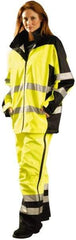 OccuNomix - Size 2XL, Yellow, Rain Jacket - 46-49" Chest, 3 Pockets, Attached Hood - Caliber Tooling