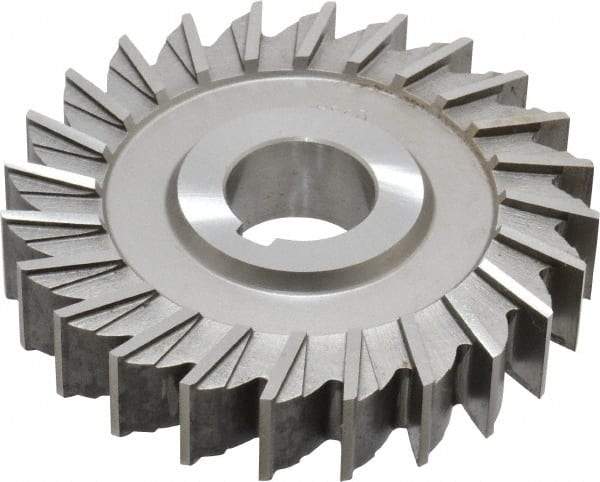 Made in USA - 4" Diam x 3/4" Width of Cut, 24 Teeth, Cobalt Side Milling Cutter - Straight Teeth, Uncoated - Caliber Tooling