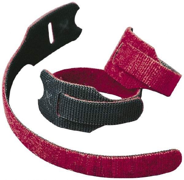 VELCRO Brand - 1440 Piece 3/4" Wide x 5" Piece Length, Self Fastening Tie/Strap Hook & Loop Strap - Perforated/Pieces Roll, Black - Caliber Tooling