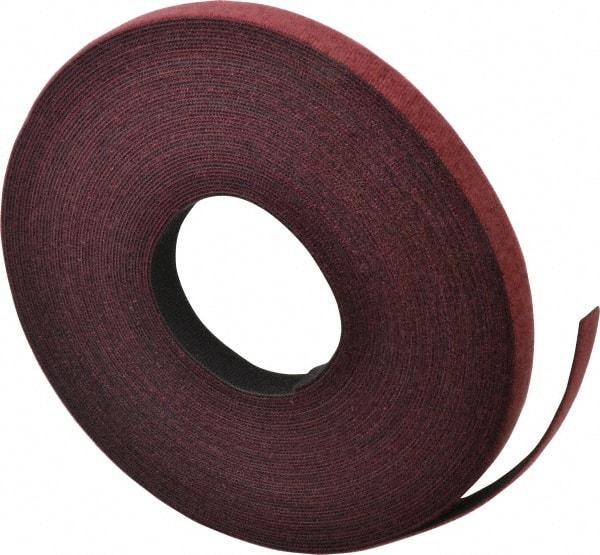 VELCRO Brand - 3/4" Wide x 25 Yd Long Self Fastening Tie/Strap Hook & Loop Roll - Continuous Roll, Cranberry, Fire Retardant, Printable Surface - Caliber Tooling