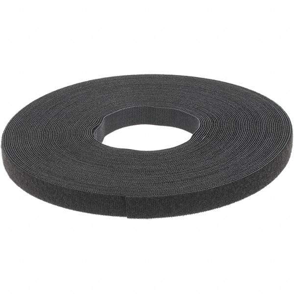 VELCRO Brand - 5/8" Wide x 25 Yd Long Self Fastening Tie/Strap Hook & Loop Roll - Continuous Roll, Black - Caliber Tooling