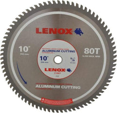 Lenox - 10" Diam, 5/8" Arbor Hole Diam, 80 Tooth Wet & Dry Cut Saw Blade - Titanium Carbide-Tipped, General Purpose Action, Standard Round Arbor - Caliber Tooling