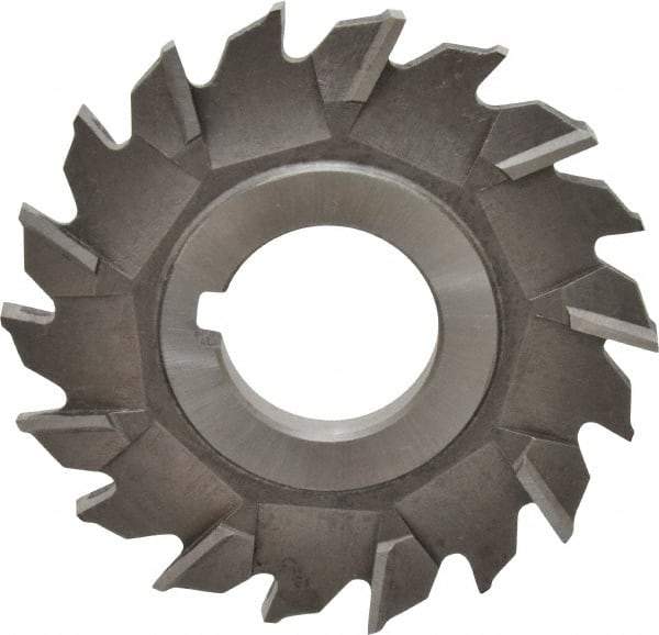 Made in USA - 3" Diam x 1/4" Width of Cut, 18 Teeth, Cobalt Side Milling Cutter - Staggered Teeth, Uncoated - Caliber Tooling