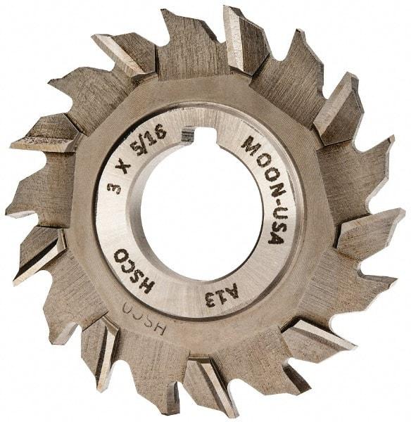 Made in USA - 3" Diam x 5/16" Width of Cut, 18 Teeth, Cobalt Side Milling Cutter - Staggered Teeth, Uncoated - Caliber Tooling