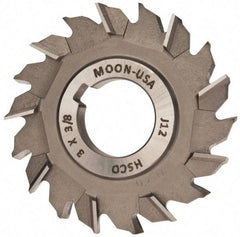 Made in USA - 3" Diam x 3/8" Width of Cut, 18 Teeth, Cobalt Side Milling Cutter - Staggered Teeth, Uncoated - Caliber Tooling