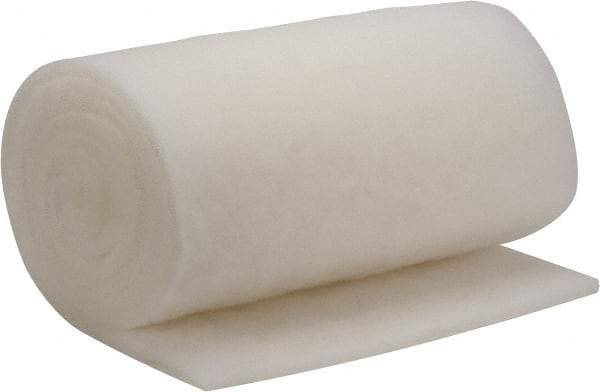 Made in USA - 15' Long x 25" Wide x 1" Thick Polyester Media Air Filter Media Roll - MERV 5, 85% Arrestance Efficiency, 500 FPM Max Air Flow, 0.14" wpg Init Resist, 1" wpg Final Resist, 30% Particle Capture Efficiency, Use with MSA - Caliber Tooling