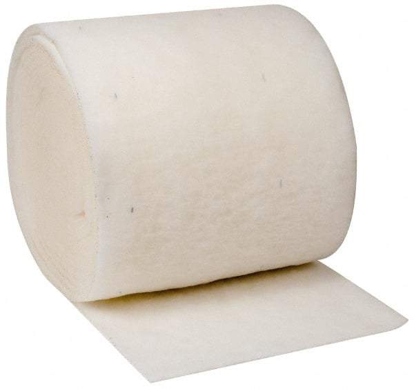 Made in USA - 90' Long x 30" Wide x 1" Thick Polyester Media Air Filter Media Roll - MERV 5, 85% Arrestance Efficiency, 500 FPM Max Air Flow, 0.14" wpg Init Resist, 1" wpg Final Resist, 30% Particle Capture Efficiency, Use with Any Unit - Caliber Tooling