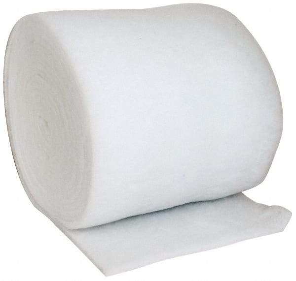 Made in USA - 90' Long x 36" Wide x 1" Thick Polyester Media Air Filter Media Roll - MERV 5, 85% Arrestance Efficiency, 500 FPM Max Air Flow, 0.14" wpg Init Resist, 1" wpg Final Resist, 30% Particle Capture Efficiency, Use with Any Unit - Caliber Tooling