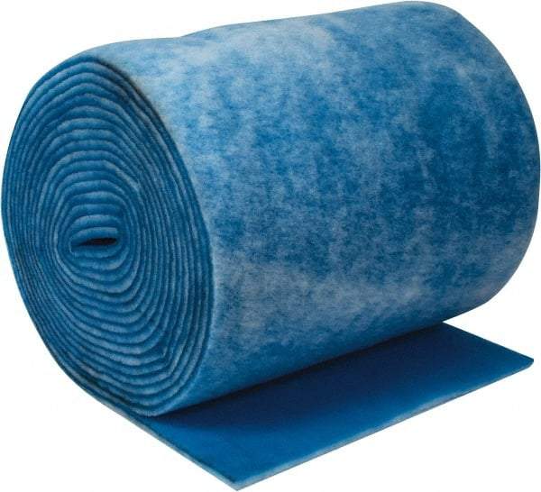 Made in USA - 90' Long x 36" Wide x 1" Thick Polyester Media Air Filter Media Roll - MERV 7, 86% Arrestance Efficiency, 500 FPM Max Air Flow, 0.14" wpg Init Resist, 1" wpg Final Resist, Use with Any Unit - Caliber Tooling