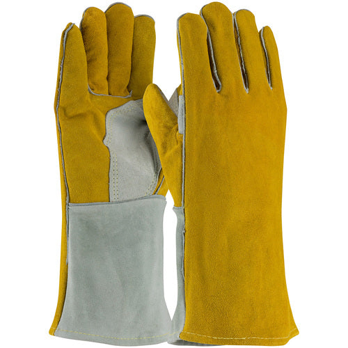 ‎73-7150 Welders / Foundry Gloves - Welding Glove - Side Split - Foam Lined - Brown/Gry. - Sewn w/Kevlar - Exact Industrial Supply