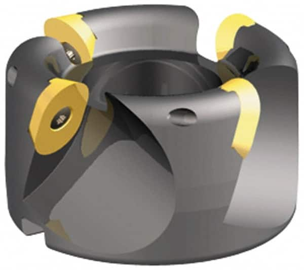 Kennametal - 3 Inserts, 1.392" Cut Diam, 3/4" Arbor Diam, 0.49" Max Depth of Cut, Indexable Square-Shoulder Face Mill - 0/90° Lead Angle, 1-3/4" High, LFEW 353... Insert Compatibility, Series RPF - Caliber Tooling