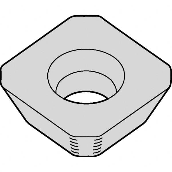 Kennametal - SEHW43 Grade K68 Carbide Milling Insert - Uncoated, 0.188" Thick, 1/2" Inscribed Circle, 1mm Corner Radius - Caliber Tooling