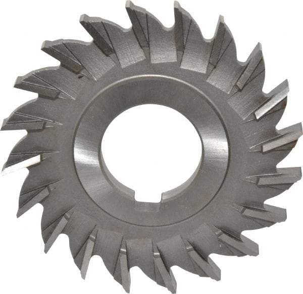 Made in USA - 3" Diam x 9/32" Width of Cut, 20 Teeth, High Speed Steel Side Milling Cutter - Straight Teeth, Uncoated - Caliber Tooling