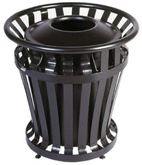 Rubbermaid - 20 Gal Black Round Trash Can - Steel, 27-1/2" High - Caliber Tooling