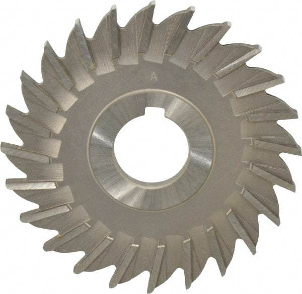 Made in USA - 4" Diam x 1/4" Width of Cut, 24 Teeth, High Speed Steel Side Milling Cutter - Straight Teeth, Uncoated - Caliber Tooling