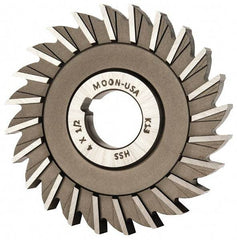 Made in USA - 4" Diam x 1/2" Width of Cut, 24 Teeth, High Speed Steel Side Milling Cutter - Straight Teeth, Uncoated - Caliber Tooling