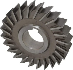 Made in USA - 4" Diam x 7/8" Width of Cut, 24 Teeth, High Speed Steel Side Milling Cutter - Straight Teeth, Uncoated - Caliber Tooling