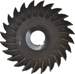 Made in USA - 5" Diam x 1/4" Width of Cut, 24 Teeth, High Speed Steel Side Milling Cutter - Straight Teeth, Uncoated - Caliber Tooling