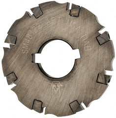 APT - Arbor Hole Connection, 3/8" Cutting Width, 1-1/16" Depth of Cut, 4" Cutter Diam, 1-1/4" Hole Diam, 8 Tooth Indexable Slotting Cutter - SM48 Toolholder, CTA 2 Insert, Neutral Cutting Direction - Caliber Tooling