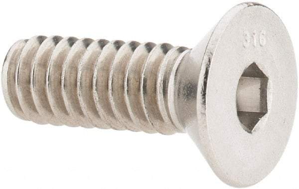 Value Collection - 1/4-20 UNC Hex Socket Drive, 82° Flat Screw - Grade 316 Stainless Steel, 3/4" OAL - Caliber Tooling