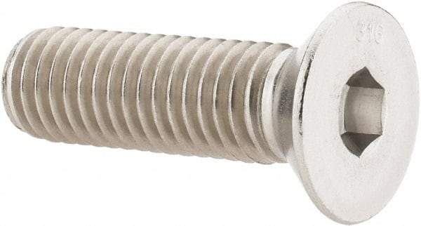 Value Collection - 1/2-13 UNC Hex Socket Drive, 82° Flat Screw - Grade 316 Stainless Steel, 1-3/4" OAL - Caliber Tooling