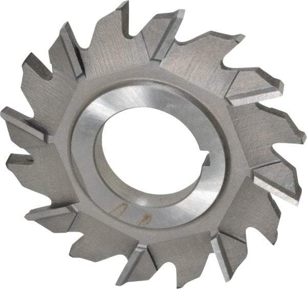 Made in USA - 2-1/2" Diam x 1/4" Width of Cut, 16 Teeth, High Speed Steel Side Milling Cutter - Staggered Teeth, Uncoated - Caliber Tooling