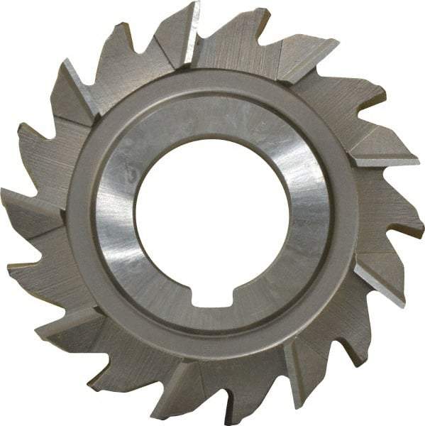 Made in USA - 2-3/4" Diam x 7/16" Width of Cut, 18 Teeth, High Speed Steel Side Milling Cutter - Staggered Teeth, Uncoated - Caliber Tooling