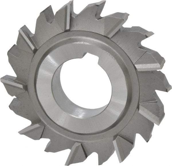 Made in USA - 2-3/4" Diam x 1/2" Width of Cut, 18 Teeth, High Speed Steel Side Milling Cutter - Staggered Teeth, Uncoated - Caliber Tooling