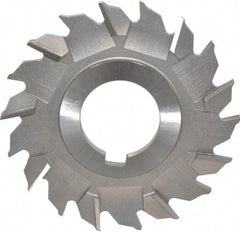 Made in USA - 3" Diam x 3/16" Width of Cut, 18 Teeth, High Speed Steel Side Milling Cutter - Staggered Teeth, Uncoated - Caliber Tooling