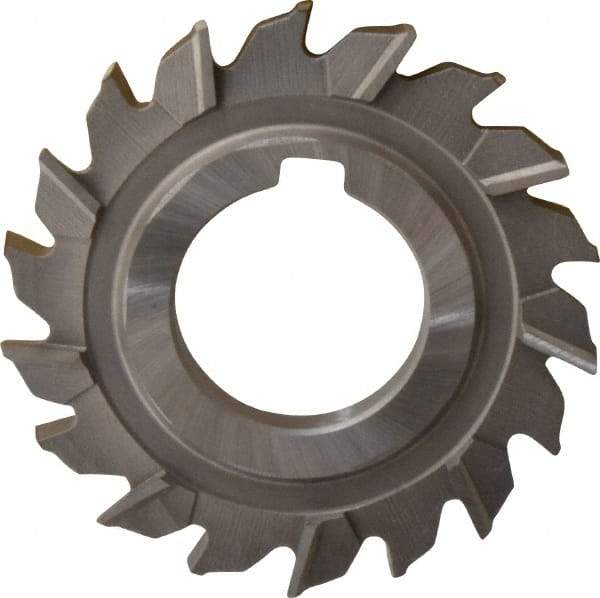 Made in USA - 3" Diam x 5/16" Width of Cut, 18 Teeth, High Speed Steel Side Milling Cutter - Staggered Teeth, Uncoated - Caliber Tooling