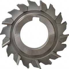 Made in USA - 3" Diam x 1/2" Width of Cut, 18 Teeth, High Speed Steel Side Milling Cutter - Staggered Teeth, Uncoated - Caliber Tooling