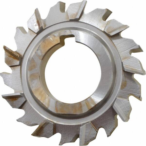 Made in USA - 3" Diam x 9/16" Width of Cut, 18 Teeth, High Speed Steel Side Milling Cutter - Staggered Teeth, Uncoated - Caliber Tooling