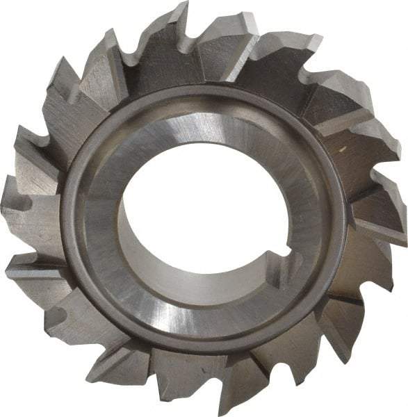 Made in USA - 3" Diam x 3/4" Width of Cut, 18 Teeth, High Speed Steel Side Milling Cutter - Staggered Teeth, Uncoated - Caliber Tooling