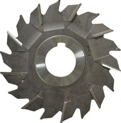 Made in USA - 4" Diam x 1/4" Width of Cut, 18 Teeth, High Speed Steel Side Milling Cutter - Staggered Teeth, Uncoated - Caliber Tooling