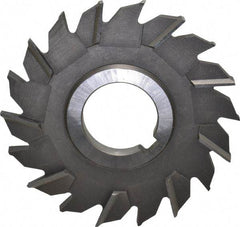 Made in USA - 4" Diam x 5/16" Width of Cut, 18 Teeth, High Speed Steel Side Milling Cutter - Staggered Teeth, Uncoated - Caliber Tooling