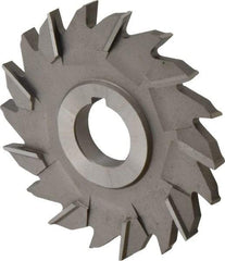 Made in USA - 4" Diam x 3/8" Width of Cut, 18 Teeth, High Speed Steel Side Milling Cutter - Staggered Teeth, Uncoated - Caliber Tooling