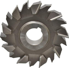 Made in USA - 4" Diam x 3/4" Width of Cut, 18 Teeth, High Speed Steel Side Milling Cutter - Staggered Teeth, Uncoated - Caliber Tooling