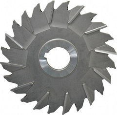 Made in USA - 5" Diam x 1/4" Width of Cut, 24 Teeth, High Speed Steel Side Milling Cutter - Staggered Teeth, Uncoated - Caliber Tooling