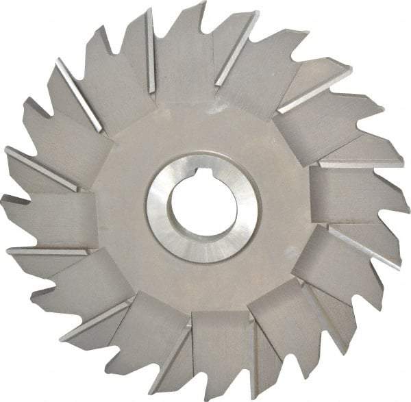 Made in USA - 6" Diam x 3/8" Width of Cut, 24 Teeth, High Speed Steel Side Milling Cutter - Staggered Teeth, Uncoated - Caliber Tooling