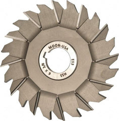 Made in USA - 6" Diam x 3/8" Width of Cut, 24 Teeth, High Speed Steel Side Milling Cutter - Staggered Teeth, Uncoated - Caliber Tooling