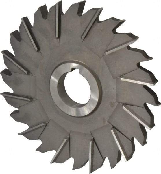 Made in USA - 6" Diam x 1/2" Width of Cut, 24 Teeth, High Speed Steel Side Milling Cutter - Staggered Teeth, Uncoated - Caliber Tooling