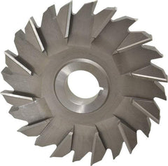 Made in USA - 6" Diam x 3/4" Width of Cut, 24 Teeth, High Speed Steel Side Milling Cutter - Staggered Teeth, Uncoated - Caliber Tooling