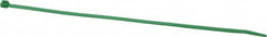 Made in USA - 8-7/8" Long Green Nylon Standard Cable Tie - 40 Lb Tensile Strength, 1.24mm Thick, 1-3/4" Max Bundle Diam - Caliber Tooling