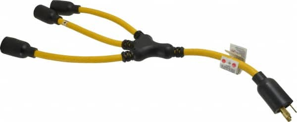 Southwire - 3 Outlets, 125 VAC, 20 Amp, Yellow and Black, W Adapter - L5-20P, L5-20R NEMA Configuration, 20 Inch Long, UL Listed - Caliber Tooling