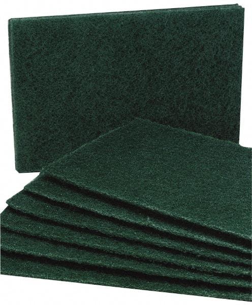 Ability One - 9-1/2" Long x 6" Wide x 1/4" Thick Scouring Pad - Medium-Duty, Green - Caliber Tooling