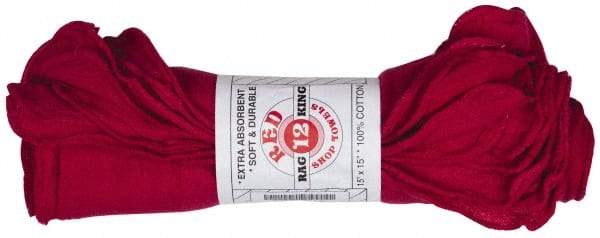 Ability One - 16 Inch Long x 15 Inch Wide Cotton Shop Cloths - Red - Caliber Tooling